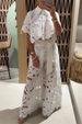 2025 Summer New Solid Color Sexy Hollow Out Cardigan Top And Wide Leg Pants Two-Piece Set For Women_ecoleips.com