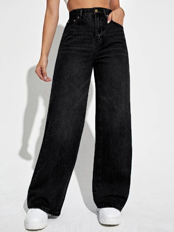 K New Denim Jeans For Women, Loose Straight Leg Pants_ecoleips.com
