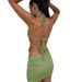 2025 Hot Girl Backless Halter Fashion Set Sexy Slim Tie Two-Piece Women's Clothing_ecoleips.com