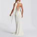 2025 New European American Cross-Border Foreign Trade Women's Dress With Elegant Fashionable Ribbon And Pleats_ecoleips.com