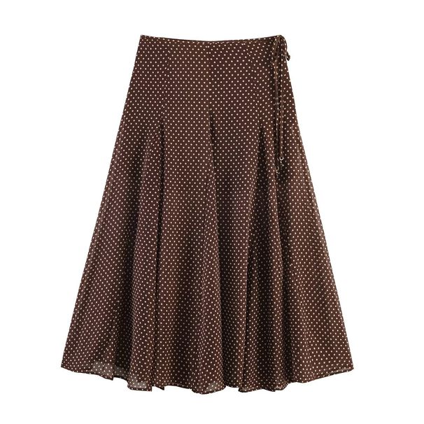 Women's Clothing Women's Polka Dot Midi Skirt Fashion Elegant Summer For Formal & Casual For Women High-Waisted Straight_ecoleips.com