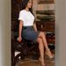 Women's Colorful Diamond Embellished Denim Skirt Bodycon Knee-Length Casual Elegant Fashion American Style Cotton Lanon_ecoleips.com