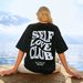 Women's Casual Black T-Shirt round Neck Short Sleeve Breathable Cotton Polyester Top Loose Fit Print Design for Spring/Autumn_ecoleips.com