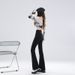 Slim-fit, Slimming, Slightly Flared Jeans Petite Women, Cropped Pants For Spring, High-waisted, Tight-fitting,_ecoleips.com
