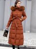 K Long Over-the-knee Cotton Coat For Women; New Style With A Big Fur Collar; Slim-fit And Thickened. No Bag_ecoleips.com