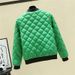 Women's Lightweight Quilted Bomber Jacket - Short Puffer Coat With Stand Collar, Thickened Slim-Fit Winter Outerwear For Casual & Street Style_ecoleips.com