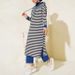 Women's Clothing Muslim Hooded Striped Long Dress Loose Casual Pants Set_ecoleips.com