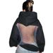 Women's Fashion Hooded Sweatshirt See-through Mesh Splicing Long Sleeve Sexy Style Autumn Winter Clothing European American_ecoleips.com