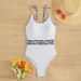 High-Waisted One-Piece Swimsuit for Women Slimming Retro Design Chain Detail Full Coverage Comfortable Fit_ecoleips.com
