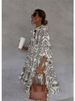 New Style Casual Print Three-quarter Sleeve Shirt Dress For Women Summer Fashion V Neck Loose Holiday Casual Dresses Robe Femme_ecoleips.com