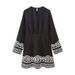 Women's Spring Loose Slimming Dress Versatile French Embroidered Blended Fabric 3D Embroidery Elegant Style_ecoleips.com