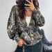 Color-Block Zip Hoodie – Oversized Polyester Streetwear Jacket With Botanical Print_ecoleips.com