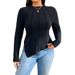 Women's Clothing Plus Size Women's Autumn And Winter New Simple Trend Design T Shirt Slim Long Sleeved Top_ecoleips.com