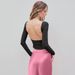 Voya Women's Sexy T-shirt With Spring And Summer Backless Design, Short Fit, Slim Fit Bottom Top For Women_ecoleips.com