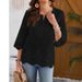 Women's Clothing Fashion Sexy Lace V Neck Spring And Summer New Three Quarter Sleeve Shirt_ecoleips.com