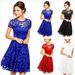 Women's Summer Fashion Round Neck Short Sleeve Lace Dress Temperament Style_ecoleips.com