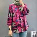 Modest Floral Print Muslim Blouse – 3D Embroidery Bubble Sleeve Top (S-5XL) – Breathable Polyester_ecoleips.com