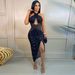 sexy party sequined irregular temperament evening dress for women halter dress_ecoleips.com