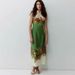 Women's Sexy Halter Neck Long Dress Style Summer Resort Printed Linen Floral Waist Cinching Backless_ecoleips.com