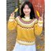 girl Korean Style Sweet Cute Round Neck Embroidered Fair Isle Sweater Female Students, Loose Thickened Pullover Knitwear For_ecoleips.com