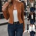 Women's Clothing Winter Solid Color Slimming Versatile Double Breasted Small Suit Jacket For Women_ecoleips.com