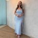 Women's Sexy Fashion Internet Celebrity Camisole Tube Top Ruffled Strappy Long Dress Summer Elegant Party Evening Dress_ecoleips.com