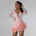 Women's Clothing Fashion Heavy Duty Hot Diamond Beading Ruffle Stitching Sexy Tight Hip Dress_ecoleips.com