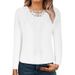 Autumn Wholesale Women's Long-Sleeved T-Shirts With Pure-Color Lace Trim And Round Neck_ecoleips.com