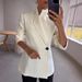 Women's Clothing Women's Long Sleeve Satin Suit Casual Loose Fashion One Button Jacket Autumn Winter Long Sleeve For Formal & Casual_ecoleips.com