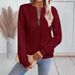 New Casual Neckline Zipper Long-sleeved Sweater Women's Clothing_ecoleips.com