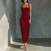 Women's Clothing Women's Elegant Slim Fit Dress Solid Color Strap Summer For Formal & Casual For Women For Formal & Casual For Women_ecoleips.com
