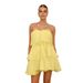 Sexy Backless Tiered Strapless Dress - Summer Party Cocktail Midi Dress For Women, Stretchy Polyester High Waist Bodycon Dress_ecoleips.com