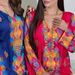 Verve AB396 Muslim Printed Rhinestone V-neck Elegant Sleeve Women's Long Dress Robe_ecoleips.com
