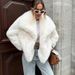 Stylish Women's Faux Fur Coat, Oversized Lapel, Fox Fur Texture Jacket, Available In Multiple Colors, Fluffy And Soft._ecoleips.com