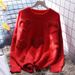 girl Lazy Style Year Red Thick Knitted 2025 Winter New Fashion Loose Women's Sweater Base Shirt Trendy_ecoleips.com