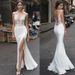 Women’s Clothing women's street shooting v neck dress backless side high slit fishtail skirt_ecoleips.com