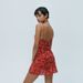 In Stock 719 Summer New 2023 Silk Print V-neck Strap Short Sexy Dress Vacation Style European And American Women's_ecoleips.com