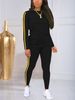 Women's Clothing Southeast Asian Women's Casual Sportswear Set Solid Color Long Sleeved Top And Trousers Two Piece Set_ecoleips.com