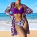 2023 New Fashion European And American Style Women's Three-Piece Set With Mesh, Export Swimwear Bikini_ecoleips.com