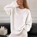 "Women's Chunky Knit Sweater – Oversized Round Neck Pullover For Autumn & Winter"_ecoleips.com