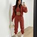 Aria Basics Aria Basics In Stock 2026 European And American New Women's Clothing Cross-border Fleece-lined Hoodie Sports Casual Three-piece Set_ecoleips.com
