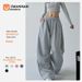 Women's Casual Straight-Leg Pants – Breathable Cotton Blend, Loose Fit, Wrinkle-Resistant (White/Light Gray/Pink/Dark Gray/Black, Sizes S-Xl)_ecoleips.com