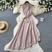 Women's French Style Light Luxury Sleeveless Knitted Long Dress Irregular Slimming Elegant a Line Skirt for Summer Retro Commuting_ecoleips.com