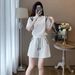 Warm Maple Black Sports Casual Suit Women, Summer 2026 New Style, Youthful Stylish, Petite And Plus Size Shorts For_ecoleips.com