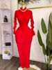 Spring American Style Women's 2-Piece Dress Set Long Sleeve Pleated Maxi Dress With Inner Camisole Sexy_ecoleips.com