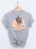 European And American Cross-border Foreign Trade Women's Floral Letter Print Round-neck Short-sleeve T-shirt Top_ecoleips.com