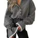 Fashionable Trendy Heart-print Women's Shirt With Single-breasted Buttons And Elegant Lace-cuffed Sleeves_ecoleips.com
