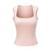 Square-neck, Wide-shoulder, Solid Color Tank For Women, 2025 Summer New Slim-fit Short Sports Top_ecoleips.com