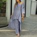 2026 New Spring Women's Clothing European And American Fashion Irregular Loose Solid Color Wide-Leg Pants Two-Piece Set_ecoleips.com