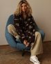 K Women's Fashion New Style Imitation Lamb Fur Printed Loose Zipper Hoodie Long Sleeve Top_ecoleips.com